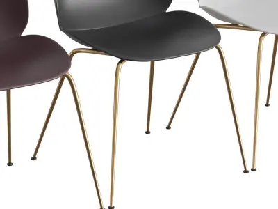 Beetle Dining Chair Un-Upholstered Conic Base 3D model
