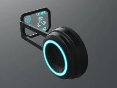 Sci fi and military monocle glasses goggles 3D model