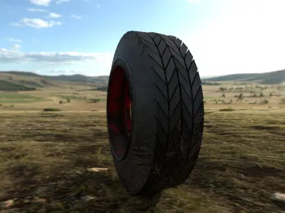 rusty tire Low-poly 3D model