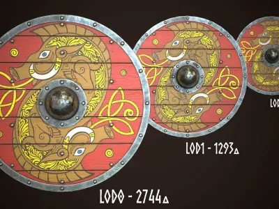 Viking Shield 02 Low-poly 3D model