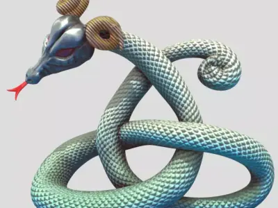 snake with devil horn Free 3D model