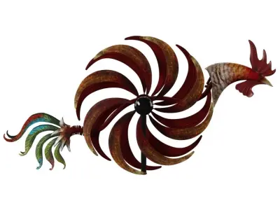 Bandopadhyay Flaming Rooster Wind Spinner 3D model