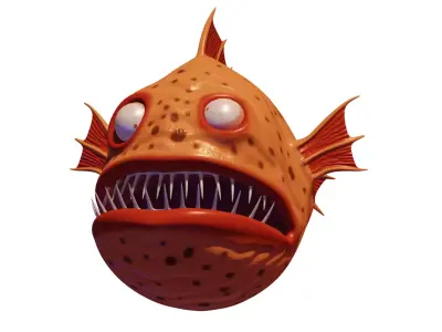 creepy fish Low-poly 3D model