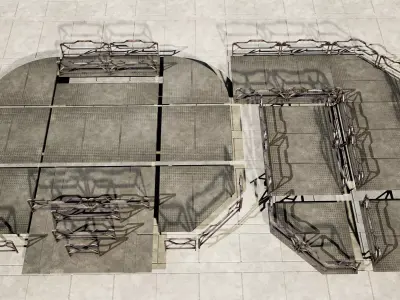 sci fi platform - modular kit - collection Low-poly 3D model