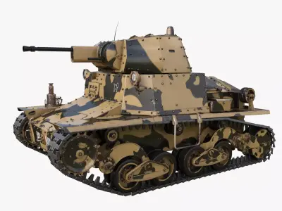Tank L6 40 Camouflage Ansaldo Fiat Italian Mental Ray 3D model