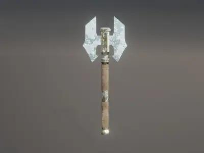 Double Bit Ice Axe - Elemental Double Bit Axe - Model 01 Low-poly 3D model