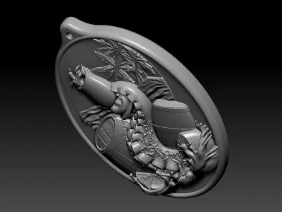 HM Ocean Palm Island Keychain 3D print model