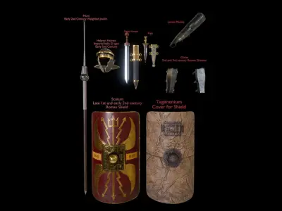 Roman Legionary Leg IX Hispana 120 AD - Rigged Low-poly 3D model