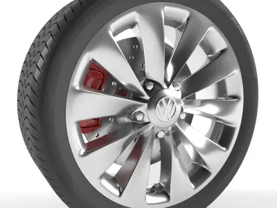 Volkswagen Scirocco Wheel 3D model
