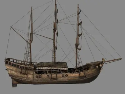 Chinese Old Ship 01 3D model