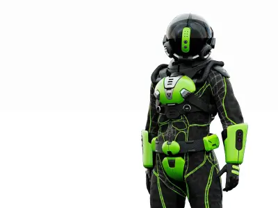 CYBER ASTRONAUT-C  Rigged for Unreal Engine - Unity - MIXAMO 3D model