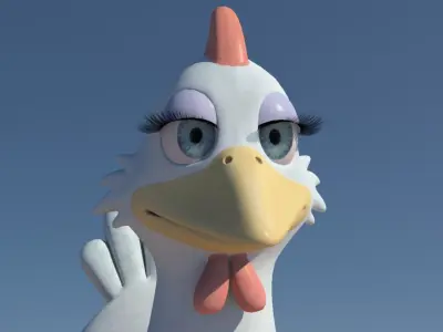 Chicken with Morphs and Rig 3D model