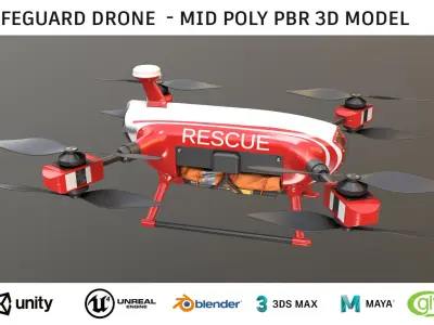 Lifeguard Drone Low-poly 3D model
