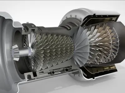 Turbo shaft Helicopter engine 3D print model