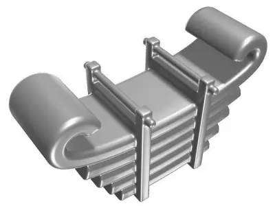 Mechanical Leaf Spring Low-poly 3D model