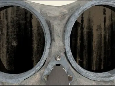 ww2 gas mask Low-poly 3D model