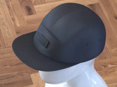 Strapback 5 Panel Cap Black 3D model