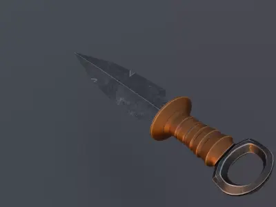 Broken fang fantasy dagger-game ready low-poly RPG weapon Low-poly 3D model