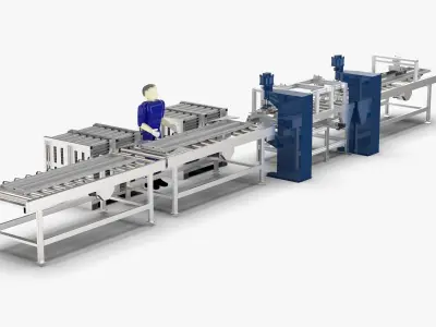 Automatic Elevator Door Panel Head Plate Welding Workstation 3D model