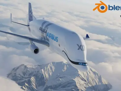 Airbus Beluga XL Low-poly 3D model