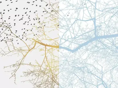 Golden Branches   Birds Mural Wallpaper  Texture