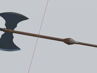 Halberd medieval weapon Free 3D model