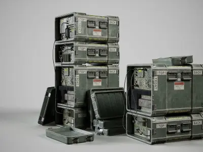 Military Radio Station JISCC Low-poly 3D model