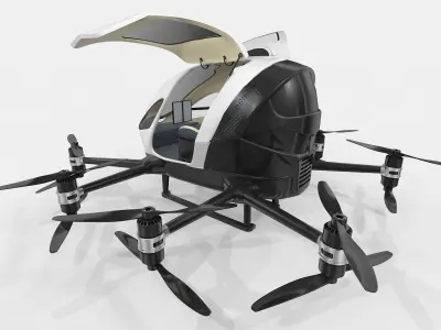 Drone Taxi Animated Ehang 216 3D model