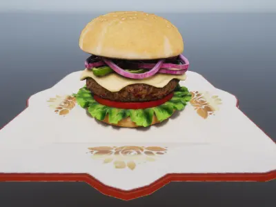 Fast Food Bundle Low-poly 3D model