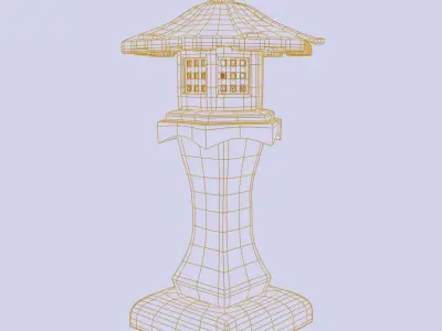 Toro - Stone Lantern - Hand Painted 3D model