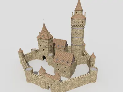 medieval castle 2 Low-poly 3D model