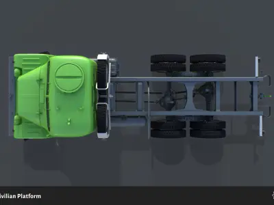 PV3S Truck Civilian Platform Free low-poly 3D model