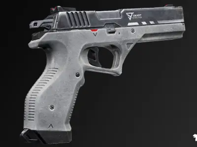 Cyberpunk Handguns Low-poly 3D model