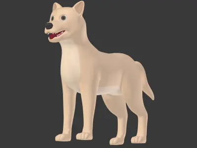 Cartoon Dog Low-poly 3D model