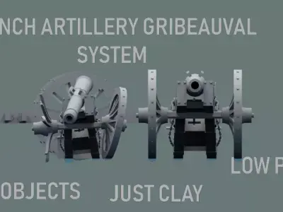 GRIBEAUVAL SYSTEM CANON Low-poly 3D model