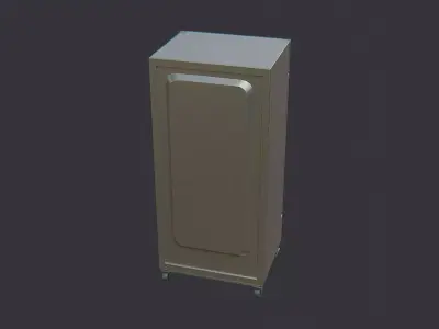 Kitchen Industrial Freestanding Refrigerator Low-poly 3D model