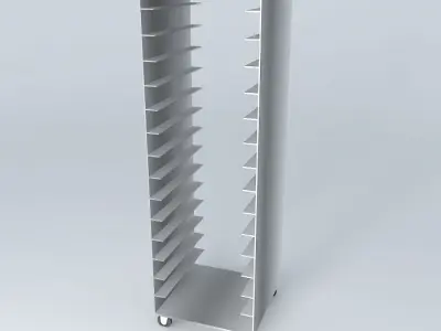 Kit metal rack with shelves on wheels Free 3D model