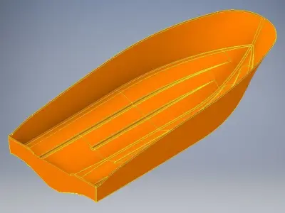 515 cm open boat  real scale reade for constraction 3D model