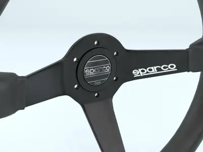Steering Wheel Sparco R325 Leather Black 3D model