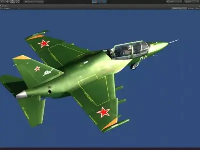 Yakovlev Yak-130 trainer military jet Low-poly 3D model