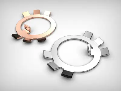 Locking tab washer 3D model