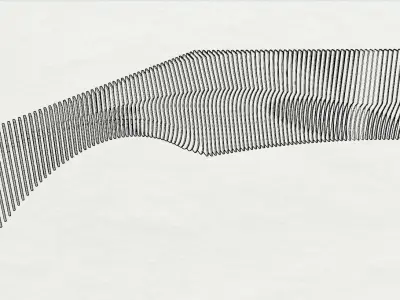 Building with parametric facade Low-poly 3D model