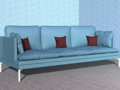 Realistic 3D Couch Sofa Model - High Quality PBR Furniture Asset Free 3D model