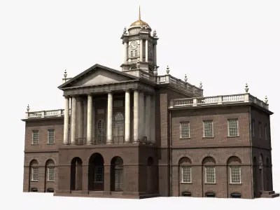Old State House Connecticut Low-poly 3D model