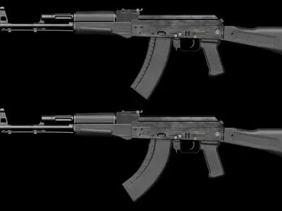 AK-74M AK-101 AK-103 Kalashnikov Assault Rifle Game Ready Low-poly 3D model