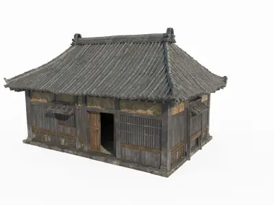 Asian Ancient Architecture Study Room 3D model