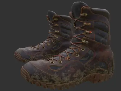 Dirty Bloody Combat Boots 3D model