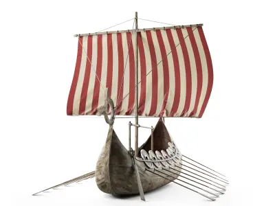 Viking Ship Low-poly 3D model