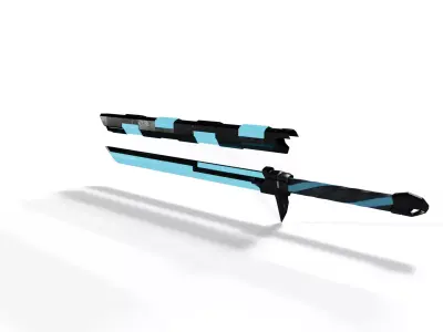 Futuristic Sword - Wakizashi Low-poly 3D model