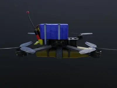 German FPV Drone Low-poly 3D model